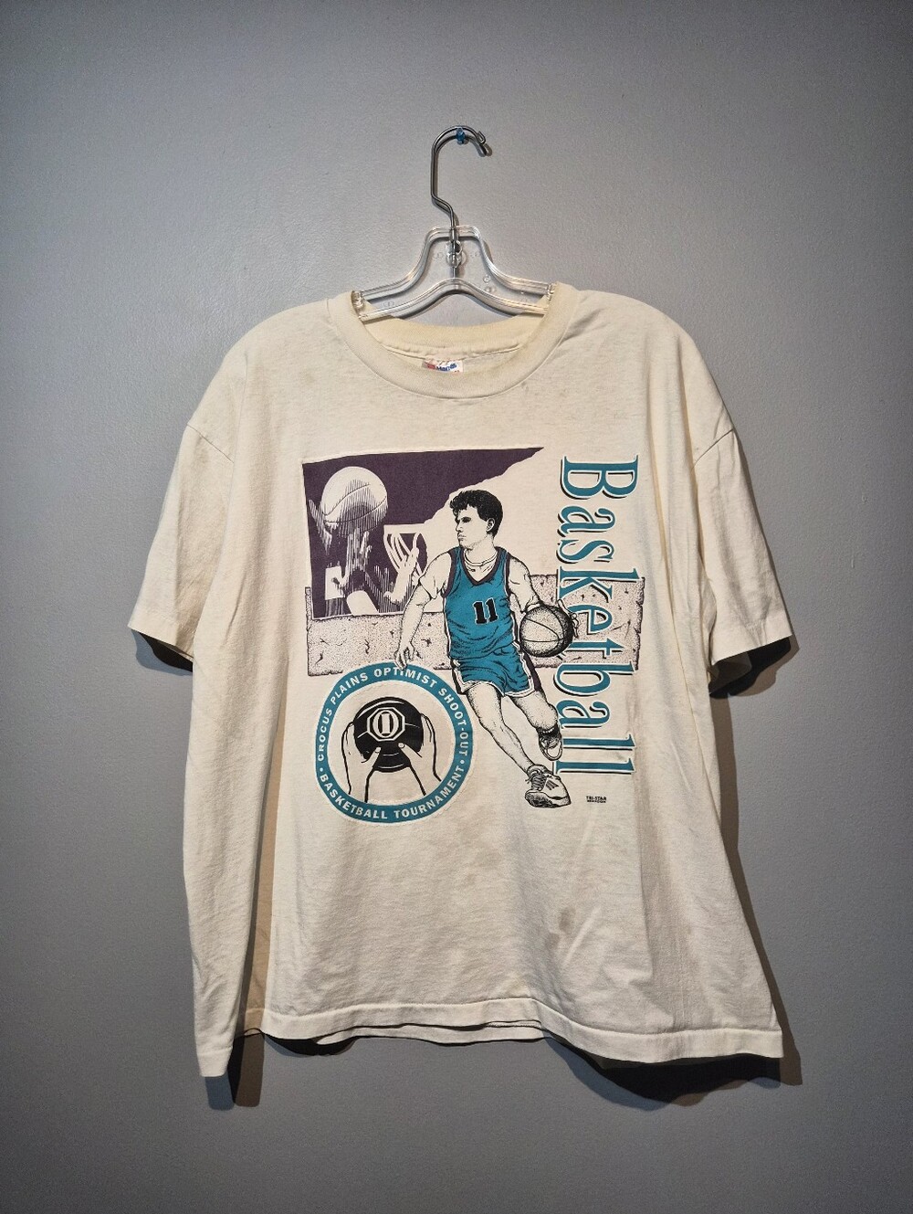 Vintage 1994 Tri Star Basketball Graphic T-Shirt | Size XL